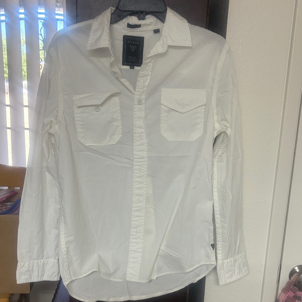 Guess White Casual Button Down Shirt